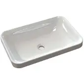 Sapho Astoria Kunstmarmeren wastafel 55x12x37cm, wit