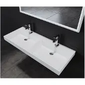Sanilux Wastafel 120x47x8 cm solid surface met dubbele wasbak
