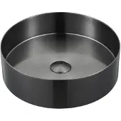 Sapho Aurum RVS wastafel, dia. 38cm, inclusief afvoer, gun metal