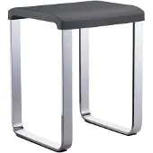 Smedbo Living Badkamerkrukje 48cm Chroom Zitting Donkergrijs - Accessoires, Bad accessoires, Badkrukjes - 7391447085334