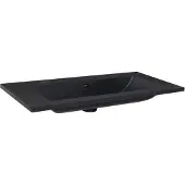 Sanilux Wastafel quartz classic 120x47x3 cm enkel mat zwart