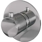 Brauer Inbouwthermostaat Chrome Carving met Ronde knop en Rozet Chroom