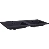 Sanilux Wastafel quartz classic 120x47x3 cm dubbel mat zwart