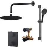 Boss & Wessing inbouw regendouche set 07 cemal met glijstang mat zwart