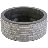 Boss & Wessing Waskom bws stone rond 40x40x15 cm met gepolijste binnenzijde grijs