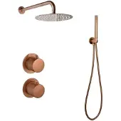 Sanilux Regendoucheset Inbouw Hops Met Box Thermostaat Douchekop 25 cm Brons
