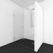 Van Rijn Pendeldeuren helder glas 200x100 cm ronde knop