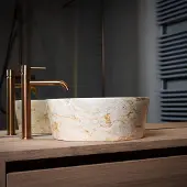 Loutro Waskom bali s rond 40x40x15 cm marmer sand