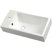 Sapho Fontein Small Rechthoekig 50x10x25 cm Links Keramiek Wit