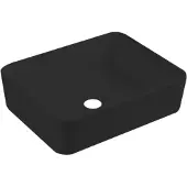 Best design Wastafel roveto opbouw 48x37x13 cm keramiek mat zwart