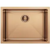 Hak Sapho ZENITH RVS spoelbak, 60x45 cm, mat koperkleur
