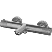 Sanilux Badmengkraan opbouw ribb thermostatisch rond met geribbelde knop gunmetal
