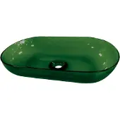 Best design Waskom opbouw 54x34x12 cm resin transparant emerald groen