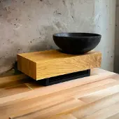 Casajoy Fonteinplank bold 50x25x10 cm eiken met waskom 32 cm graniet