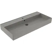 Sanilux Wastafel Edge Keramiek 100 1 Kraangat Warm Beton