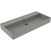Sanilux Wastafel edge keramiek 100 0 kraangaten warm beton