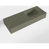 Mondiaz LEX Army vrijhangende solid surface wastafel 80cm. Positie wasbak rechts