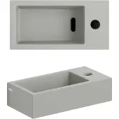 Clou Flush 3 Fontein Met Kraangat Rechts Mat Grijs Keramiek 36 cm