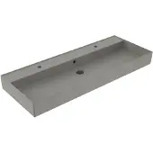 Sanilux Wastafel edge keramiek 120 enkele wasbak 2 kraangaten warm beton
