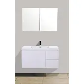 Sanimar Sevilla Onderkast + Wastafel + Spiegelkast 100 Cm Wit