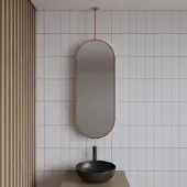 Gliss Design Spiegel gliss halo 90x40 cm koper met plafondbevestiging