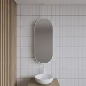 Gliss Design Spiegel Gliss Halo 90x40 Cm Wit Met Plafondbevestiging