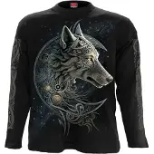 Spiral Shirt met lange mouwen - Celtic Wolf - M tot XXL - voor Mannen - zwart - Maat XXL