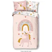 Good Morning Dekbedovertrek Unilove Multi Katoen-140 x 200 / 220 cm | 1-Persoons