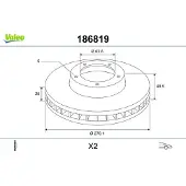 Valeo 186819 Remschijf