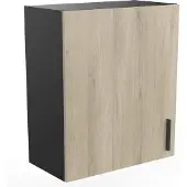 CBA Hangkast Romanie 60 cm 1 draaideur en 1 legplank-Kronberg eik/matzwart
