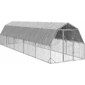 vidaXL Kippenren met dak 2,5x10x2,25 m gegalvaniseerd staal