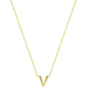 Lucardi Dames Ketting met letter hanger - 9 karaat - Ketting - Cadeau - 43 cm - Geelgoud
