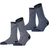 Esprit Fine Line 2-Pack gedessineerd katoen multipack sokken dames veelkleurig - maat 35-38