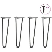 vidaXL Haarnadelpoten voor Salontafel 4 st 42 cm massief staal antracietkleurig