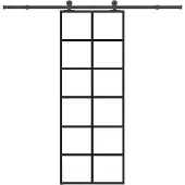 vidaXL Schuifdeur met beslag 76x205 cm ESG-glas en aluminium