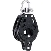 Harken Double Pulley With 57 Mm Shackle Zwart