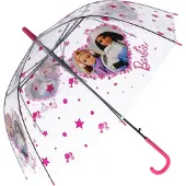 Barbie Paraplu - Kinderparaplu - Metaal frame - Roze - Transparant