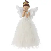 Nampook Engel met led 22x36 cm wit
