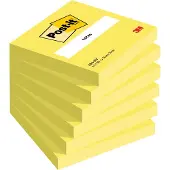 Post-It Memoblok 654 76x76mm neon geel 100 vel | 6 stuks
