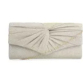Manfield Zilverkleurige glitter clutch | Maat Onesize
