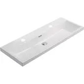 Sanilux Wastafel compact keramiek 100 cm 2 kraangaten wit