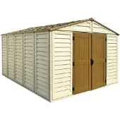 Duramax Grote kunststof tuinschuur WoodBridge Plus 10.5 x 13