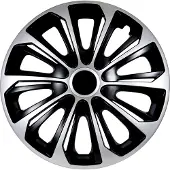 NRM - Wieldoppen 14 "STERK - zwart / zilver - Set van 4 stuks