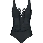 Black premium by emp Zwempak - Badeanzug mit Schnürung - S tot 5XL - voor Vrouwen - zwart | Maat L