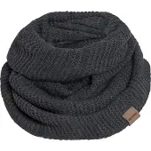 Knit Factory Jamie Gebreide Colsjaal - Ronde Sjaal - Nekwarmer - Wollen Sjaal - Donkergrijze colsjaal - Dames sjaal - Heren sjaal - Unisex - Antraciet - One Size