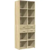 vidaXL Hoge kast 70x42,5x185 cm bewerkt hout sonoma eikenkleurig
