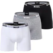 BOSS Boxershorts 'Power' grijs gemêleerd / zwart / wit