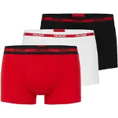HUGO Boxershorts bloedrood / zwart / wit