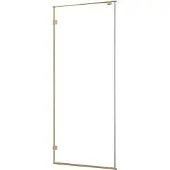 Saqu Parro Zijwand 90x210 cm Geborsteld Messing Helder Glas