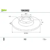 Valeo 186802 Remschijf